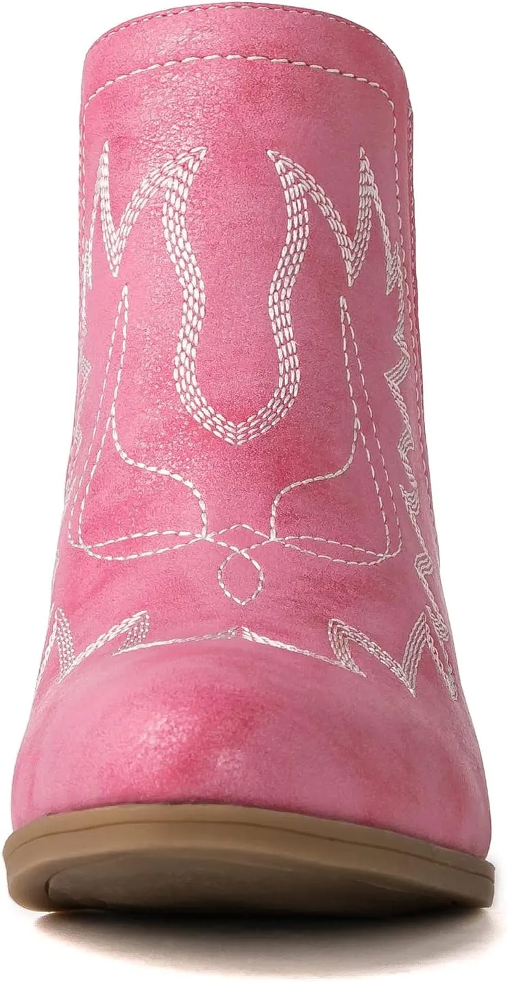GLOBALWIN Women's Pull On Ankle Boots The Western Cowboy Cowgirl Boots