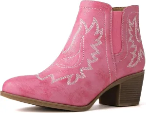 GLOBALWIN Women's Pull On Ankle Boots The Western Cowboy Cowgirl Boots