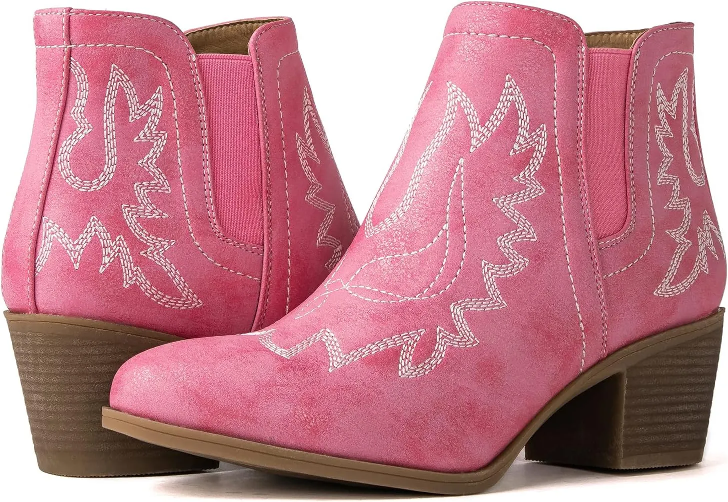 GLOBALWIN Women's Pull On Ankle Boots The Western Cowboy Cowgirl Boots