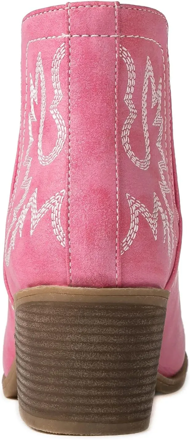 GLOBALWIN Women's Pull On Ankle Boots The Western Cowboy Cowgirl Boots