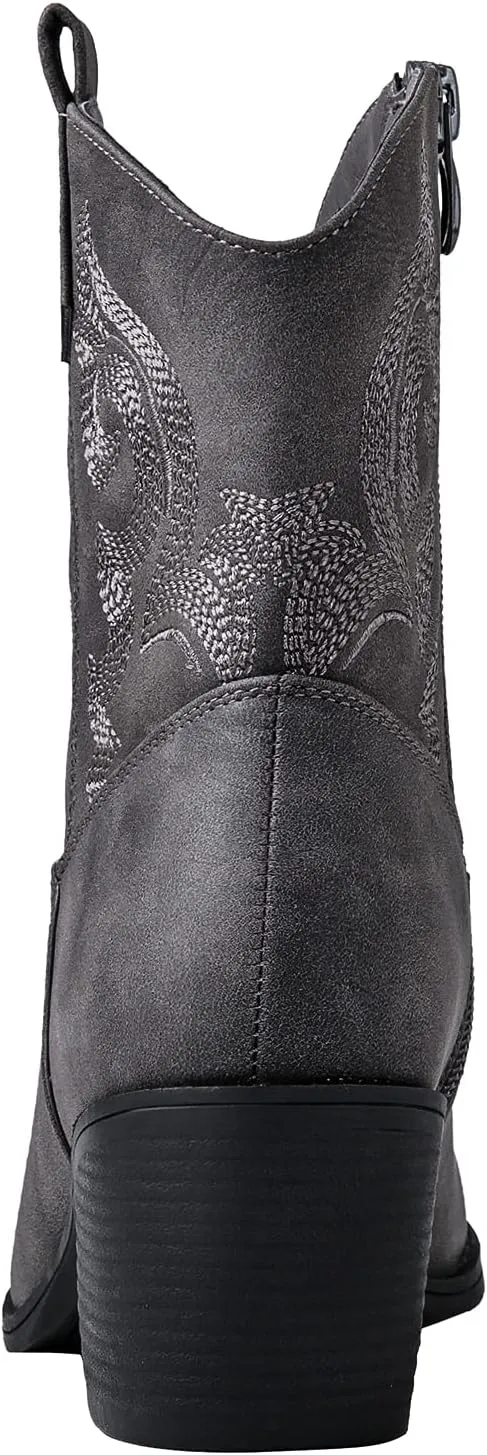 GLOBALWIN Women's The Western Wear Fashion Cowboy Cowgirl Free Birds Country Concert Disco Outfits Low Heel Walking Boots For Ladies