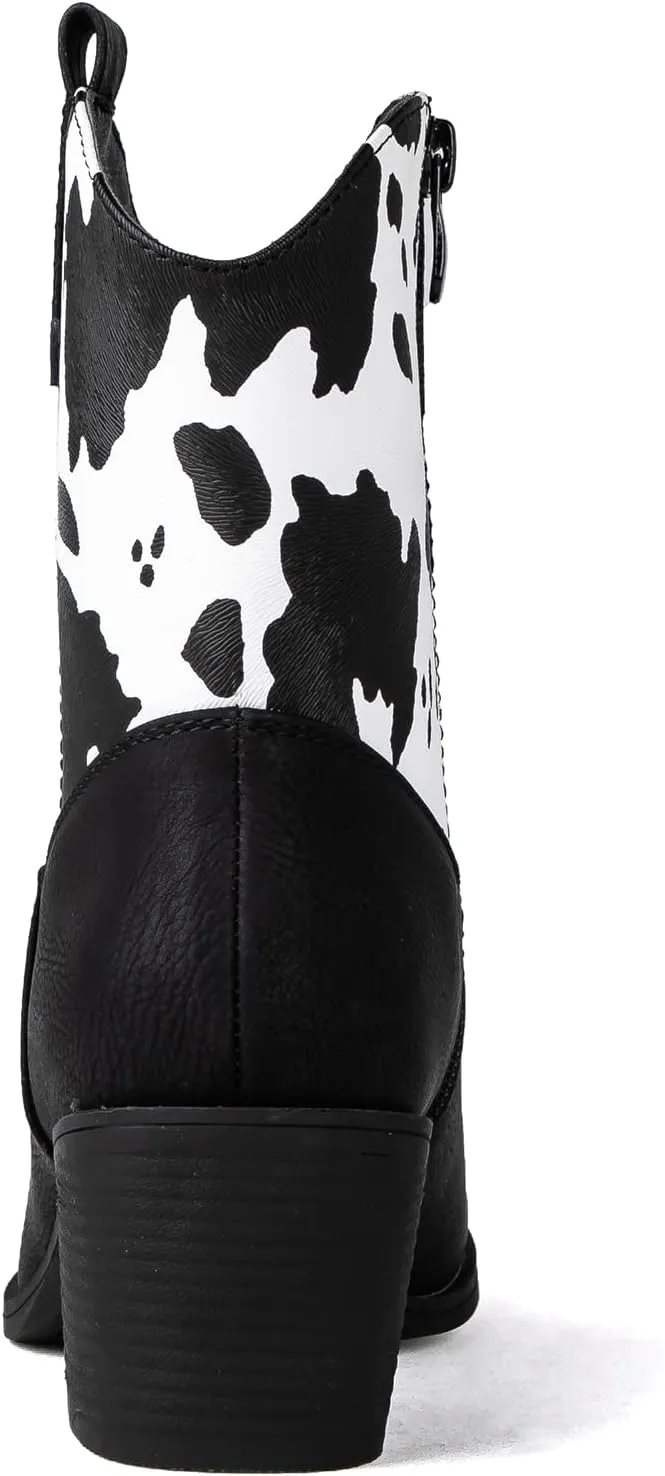 GLOBALWIN Women's The Western Wear Fashion Cowboy Cowgirl Free Birds Country Concert Disco Outfits Low Heel Walking Boots For Ladies