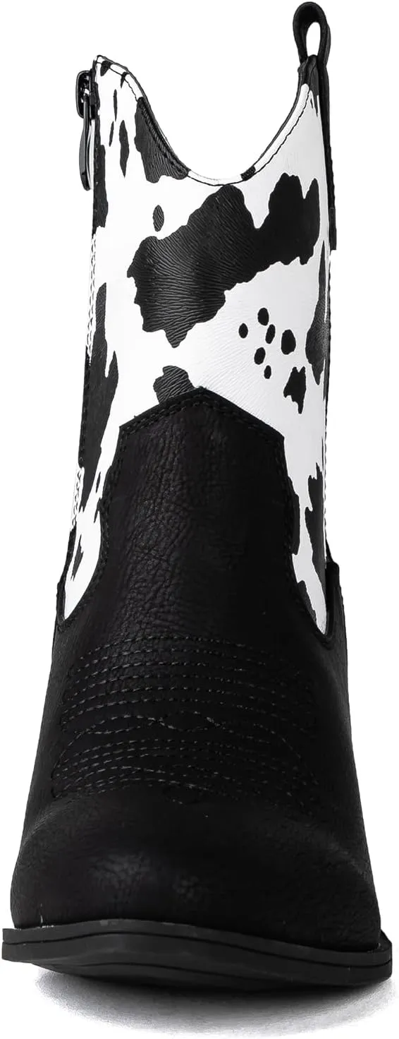 GLOBALWIN Women's The Western Wear Fashion Cowboy Cowgirl Free Birds Country Concert Disco Outfits Low Heel Walking Boots For Ladies
