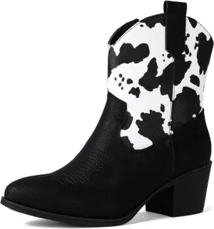 GLOBALWIN Women's The Western Wear Fashion Cowboy Cowgirl Free Birds Country Concert Disco Outfits Low Heel Walking Boots For Ladies