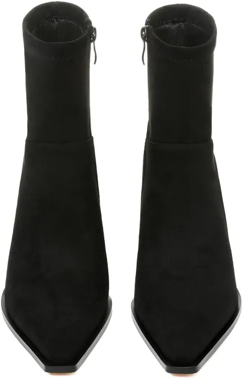 Goiphrri Women's Ankle Boots - Stiletto High Heel, Pointed Toe, Short, Side Zipper, Dress Boots - Elastic, Fashion, Trendy