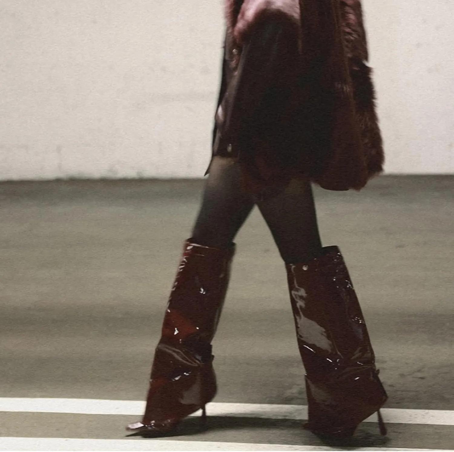 Goolita Fold Over Boots For Women, Pointed Toe Stiletto Heel Knee High Boots Fashion Comfortable Slip On Tall Boots