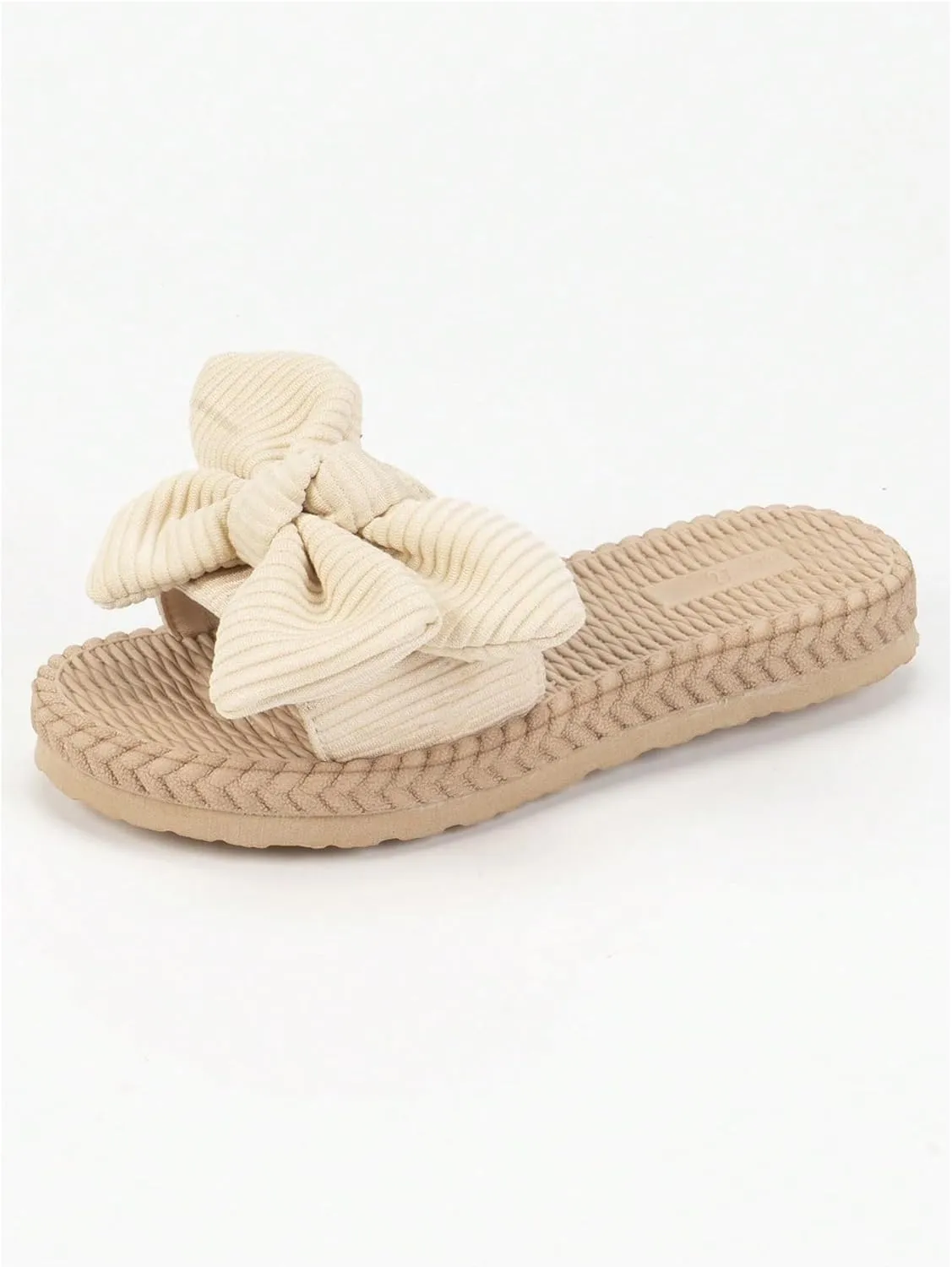 GORGLITTER Girl's Bow Sandals Open Toe Summer Cute Single Band Slip on Flat Sandals