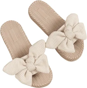 GORGLITTER Girl's Bow Sandals Open Toe Summer Cute Single Band Slip on Flat Sandals