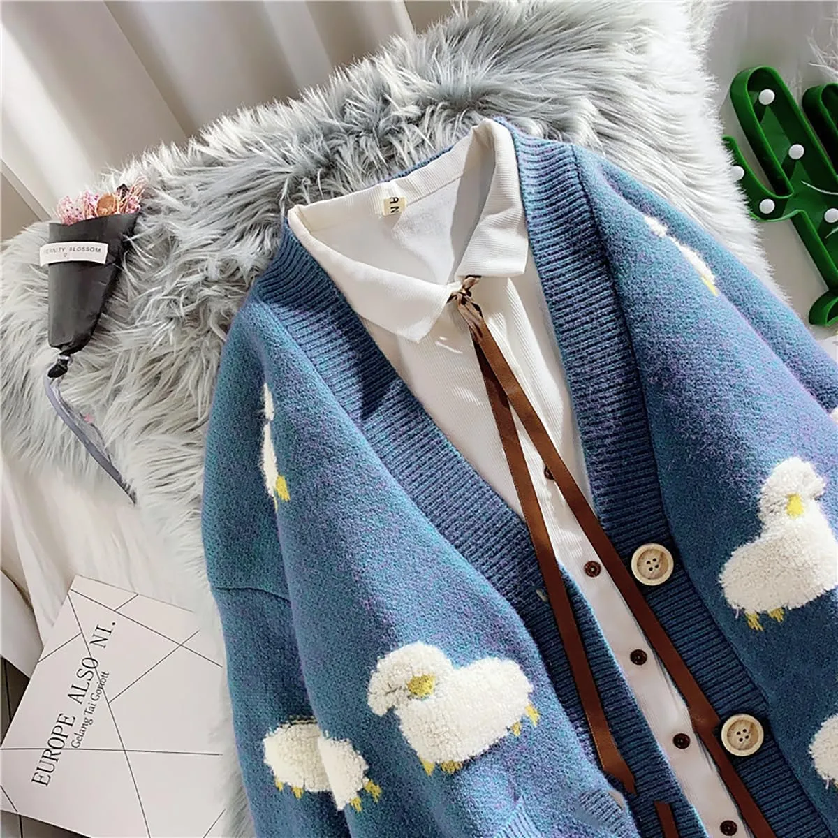 Gothic Sweater Harajuku Cardigan Sweater Sports Leisure Trend Warm Sweater Street Lazy Jacquard Hip Hop