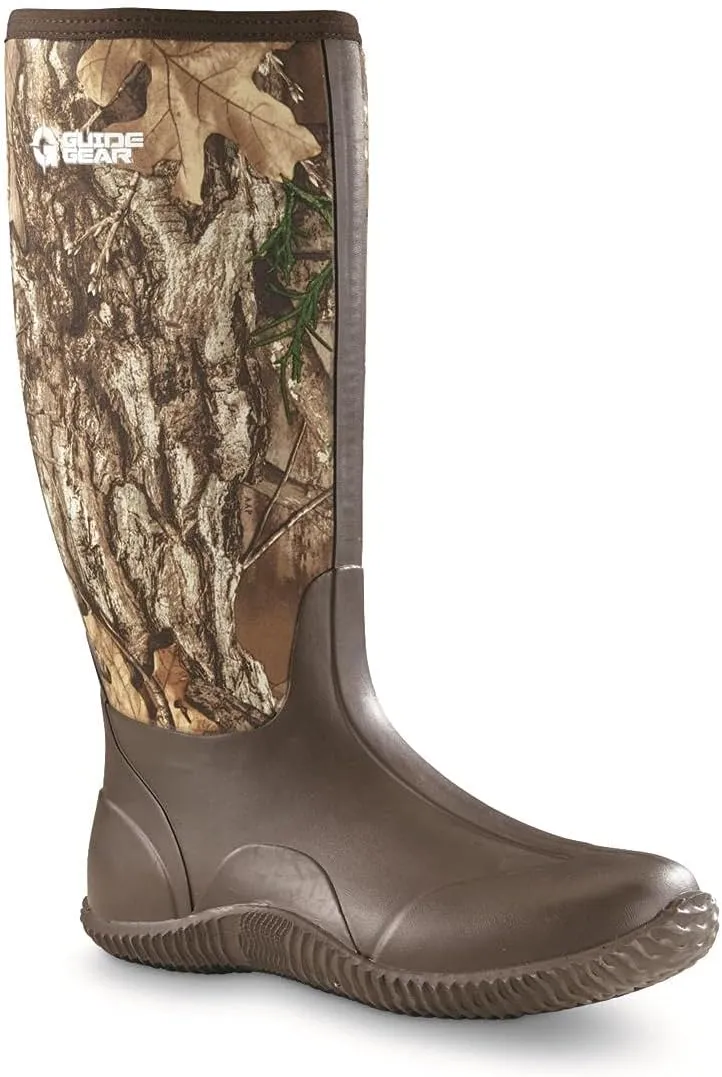 Guide Gear Men’s High Camo Bogger Rubber Boots, Waterproof Rain Hunting Shoes