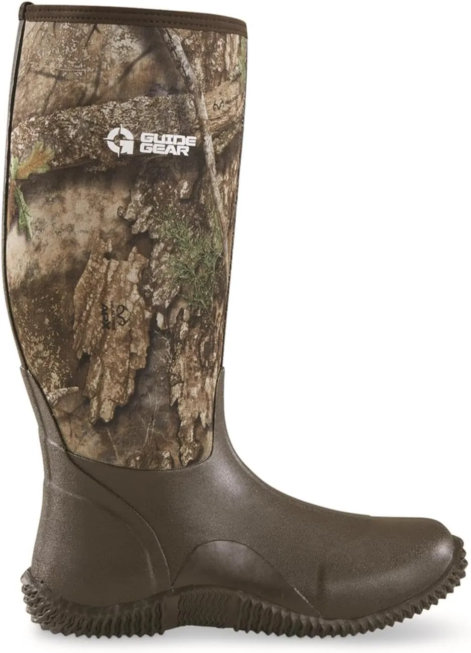 Guide Gear Men’s High Camo Bogger Rubber Boots, Waterproof Rain Hunting Shoes
