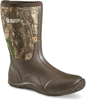 Guide Gear Men’s Mid Camo Bogger Rubber Boots Waterproof Rain Hunting Shoes