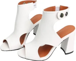 Heels for Women Peep Toe Booties Dressy Sandals Block heel Gliadiator Shoes