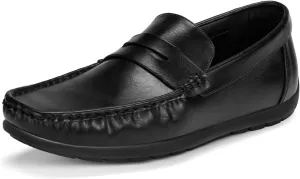 HEEZ Men's Loafers Slip On Shoes Penny Loafers Dress Shoes Leather Casual Driving Boat Shoes for Men