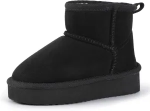 Hehainom Girls Boys Snow Boots Faux Fur Lined Warm Shoes for Toddler Little Big Kid Winter Ankle Boots