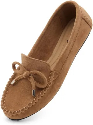Herstyle Canal Women's Penny Loafers - Slip-On Flat Shoes, Driving Moccasins for Business Casual & Work, Comfortable Flats with Cushioned Footbed, Round Toe & Bow Knot