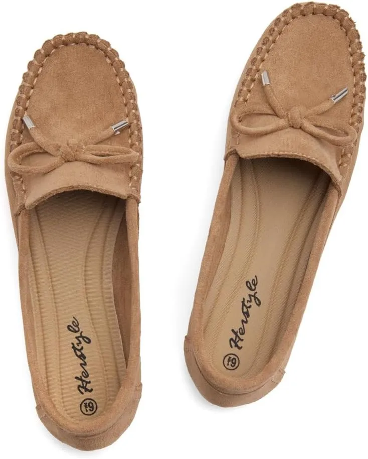 Herstyle Canal Women's Penny Loafers - Slip-On Flat Shoes, Driving Moccasins for Business Casual & Work, Comfortable Flats with Cushioned Footbed, Round Toe & Bow Knot