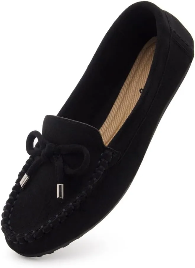 Herstyle Canal Women's Penny Loafers - Slip-On Flat Shoes, Driving Moccasins for Business Casual & Work, Comfortable Flats with Cushioned Footbed, Round Toe & Bow Knot