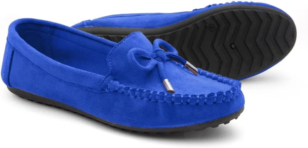 Herstyle Canal Women's Penny Loafers - Slip-On Flat Shoes, Driving Moccasins for Business Casual & Work, Comfortable Flats with Cushioned Footbed, Round Toe & Bow Knot