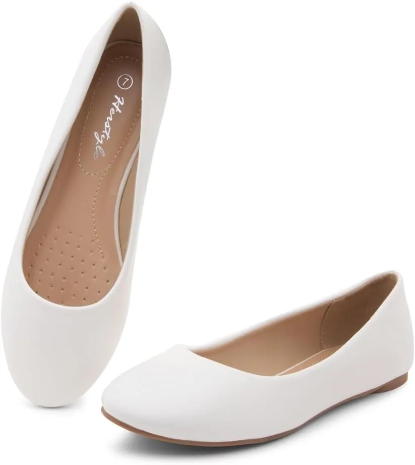Herstyle Ever Memory Women's Ballet Flats Dressy Flat Shoes Almond Toe Ballerina Comfortable Slip-On Casual Flats for Daily Wear Work Office and Party