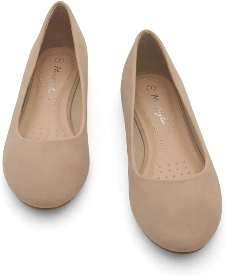 Herstyle Ever Memory Women's Ballet Flats Dressy Flat Shoes Almond Toe Ballerina Comfortable Slip-On Casual Flats for Daily Wear Work Office and Party