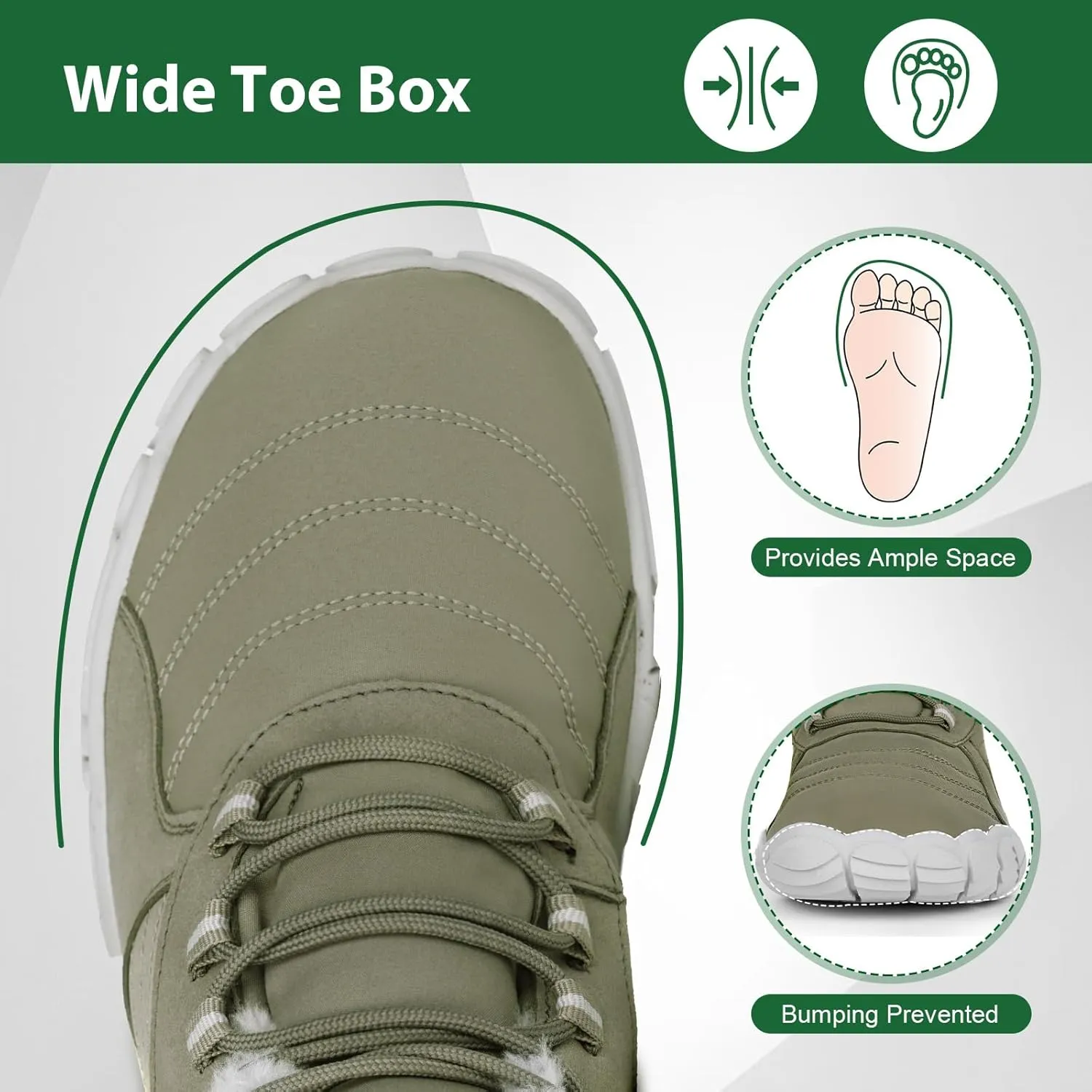 Hike Winter Barefoot Shoes Women Men, Winter Snow Boots Minimalist Suede Slouchy Shoes Waterproof & Wide Toe Box & Non-Slip Running Walking Boots Sneakers