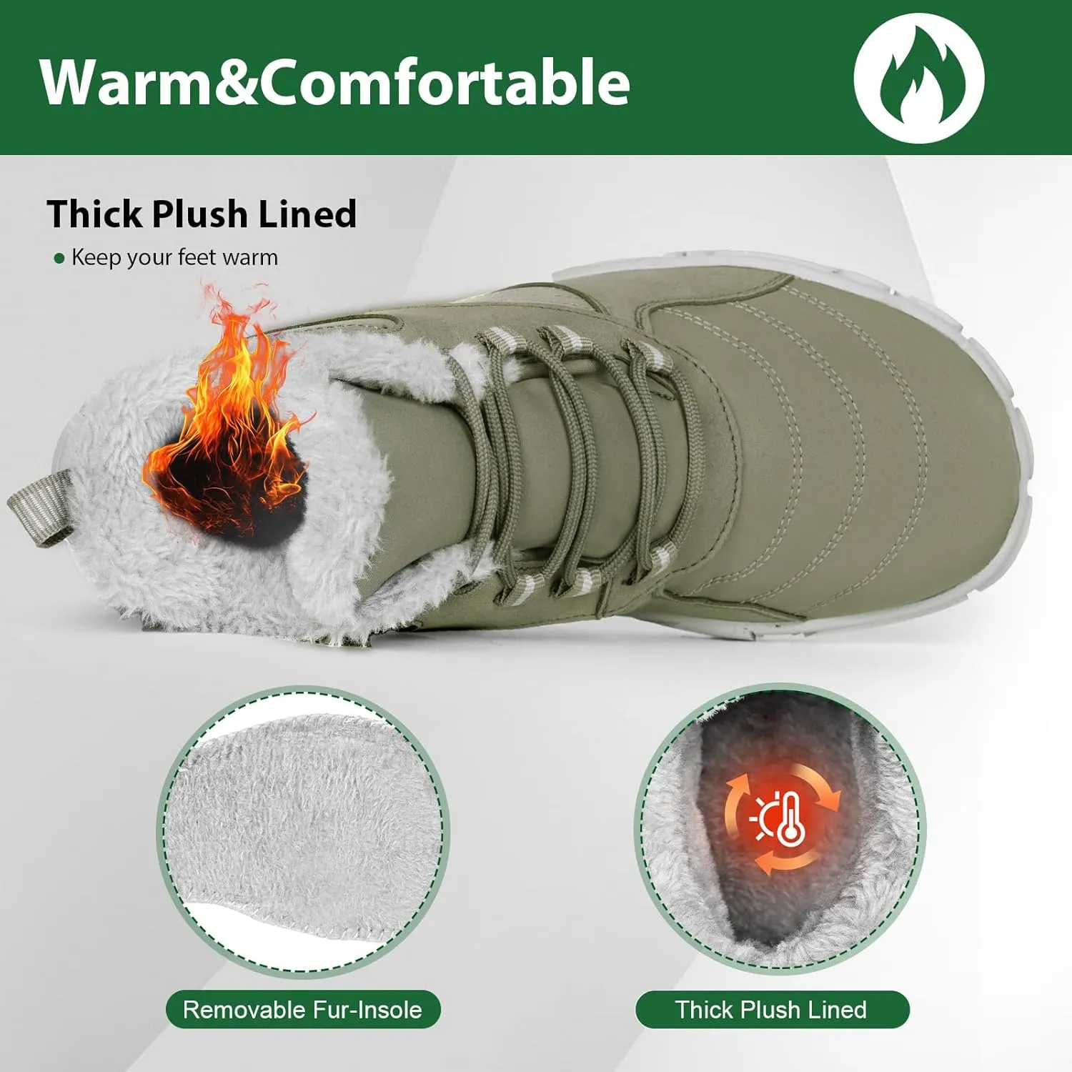 Hike Winter Barefoot Shoes Women Men, Winter Snow Boots Minimalist Suede Slouchy Shoes Waterproof & Wide Toe Box & Non-Slip Running Walking Boots Sneakers