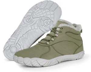 Hike Winter Barefoot Shoes Women Men, Winter Snow Boots Minimalist Suede Slouchy Shoes Waterproof & Wide Toe Box & Non-Slip Running Walking Boots Sneakers