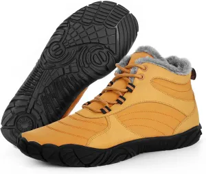 Hike Winter Barefoot Shoes Women Men, Winter Snow Boots Minimalist Suede Slouchy Shoes Waterproof & Wide Toe Box & Non-Slip Running Walking Boots Sneakers