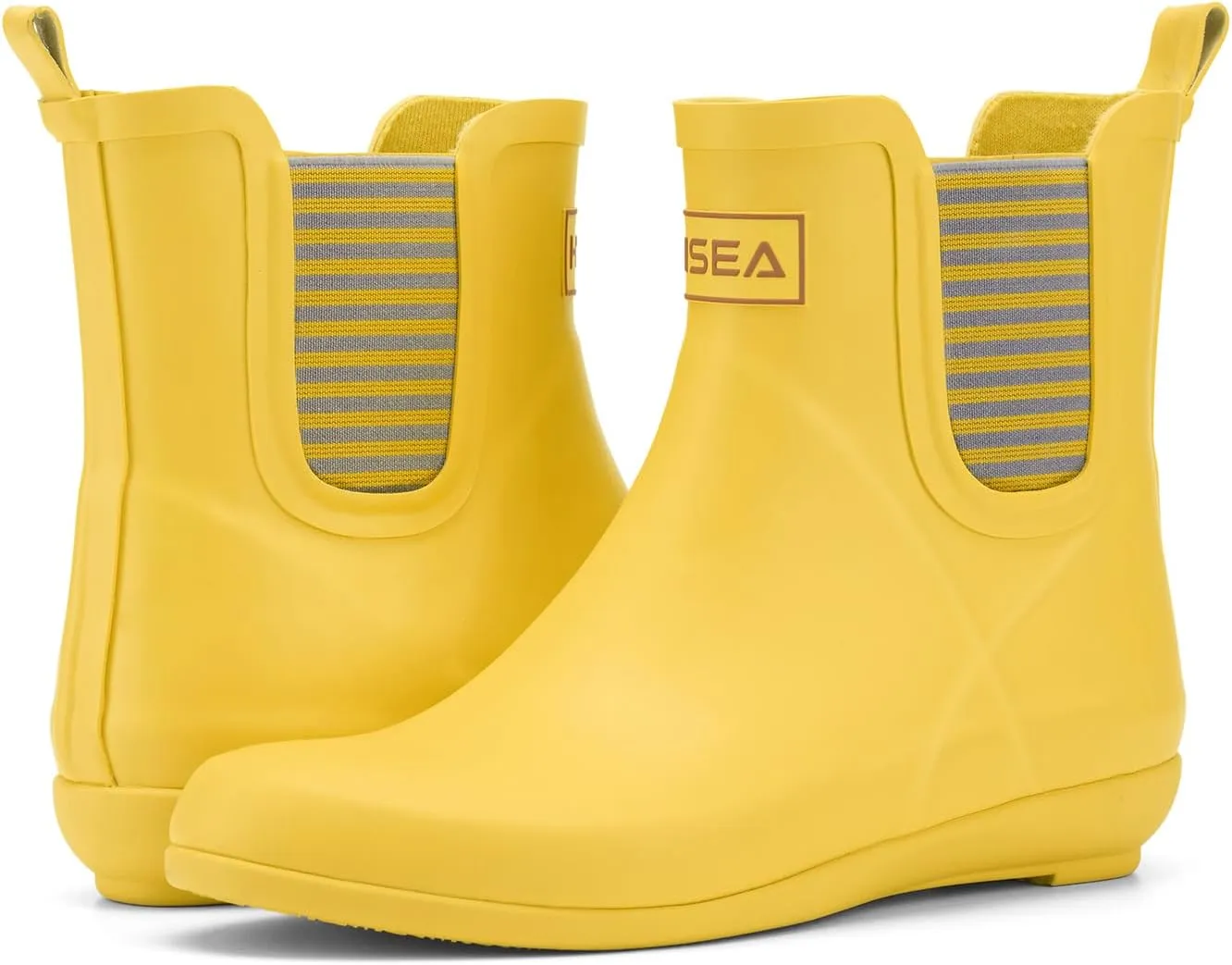 HISEA Women's Ankle Rain Boots Waterproof Chelsea Boots Rubber Garden Shoes Wedge Heel Anti-Slipping Rainboots for Ladies with Comfort Insole Short Rain Shoes Outdoor Work Booties