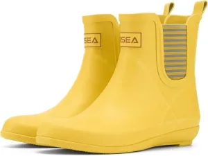 HISEA Women's Ankle Rain Boots Waterproof Chelsea Boots Rubber Garden Shoes Wedge Heel Anti-Slipping Rainboots for Ladies with Comfort Insole Short Rain Shoes Outdoor Work Booties