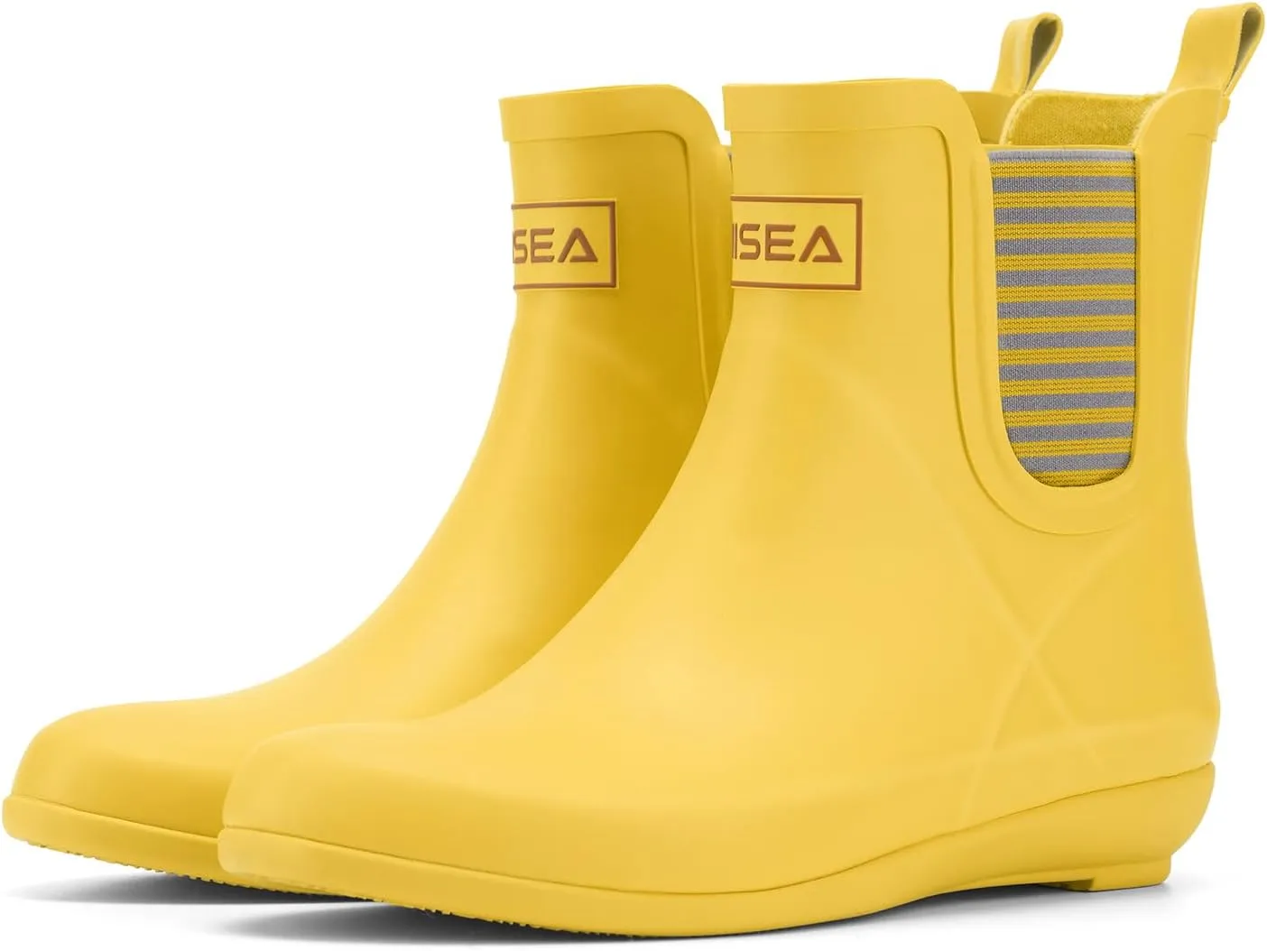 HISEA Women's Ankle Rain Boots Waterproof Chelsea Boots Rubber Garden Shoes Wedge Heel Anti-Slipping Rainboots for Ladies with Comfort Insole Short Rain Shoes Outdoor Work Booties