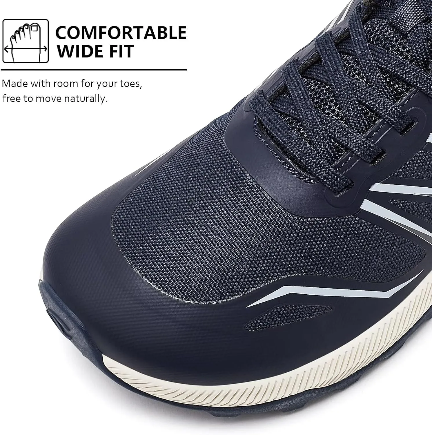 HOBIBEAR Men's Trail Running Shoes | Wide Toe | Trekking | Non-Slip Hiking Sneakers