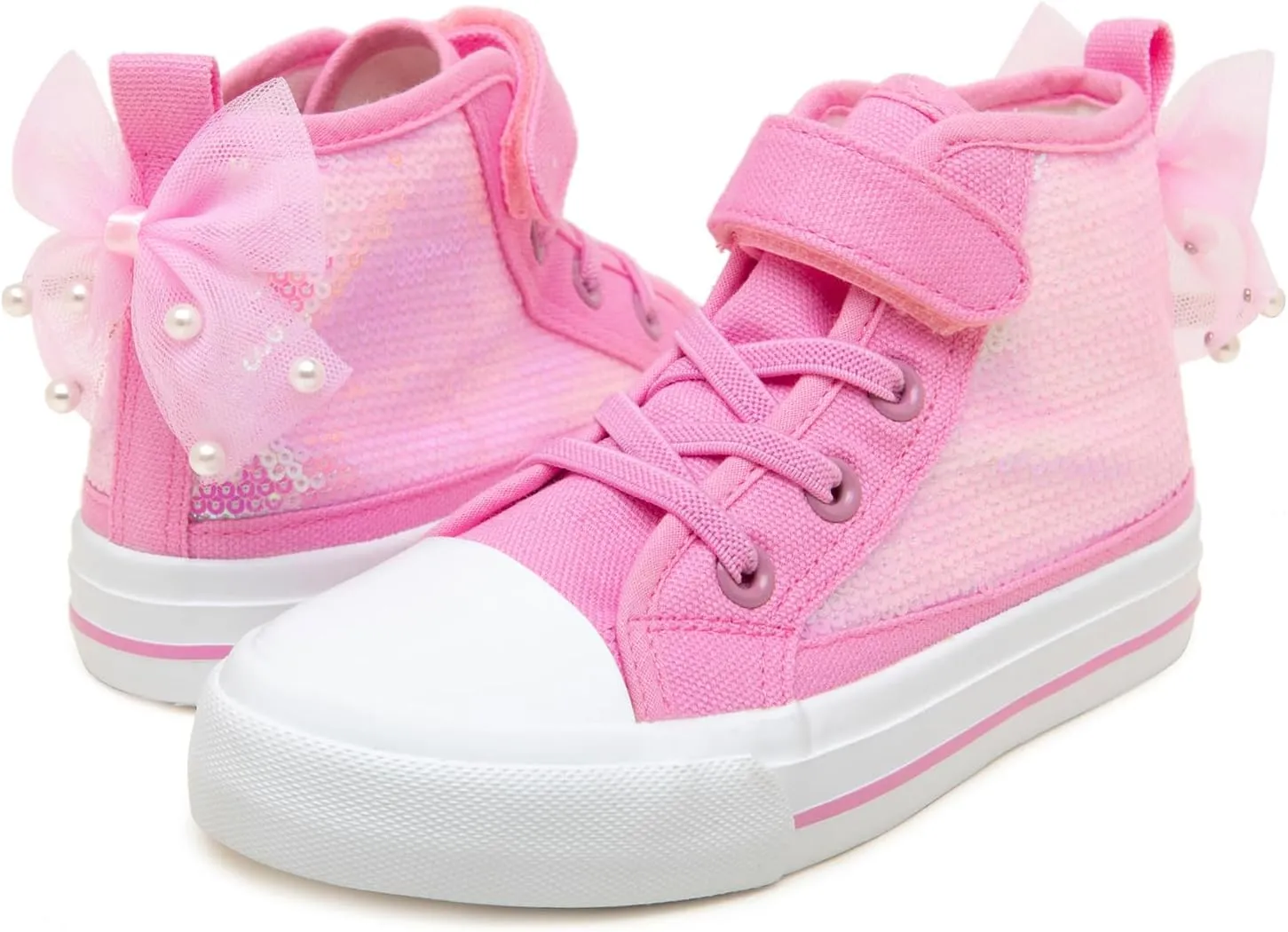 HugRain Toddler Girls Kids Sparkle Fashion Outdoor Walking Sneakers