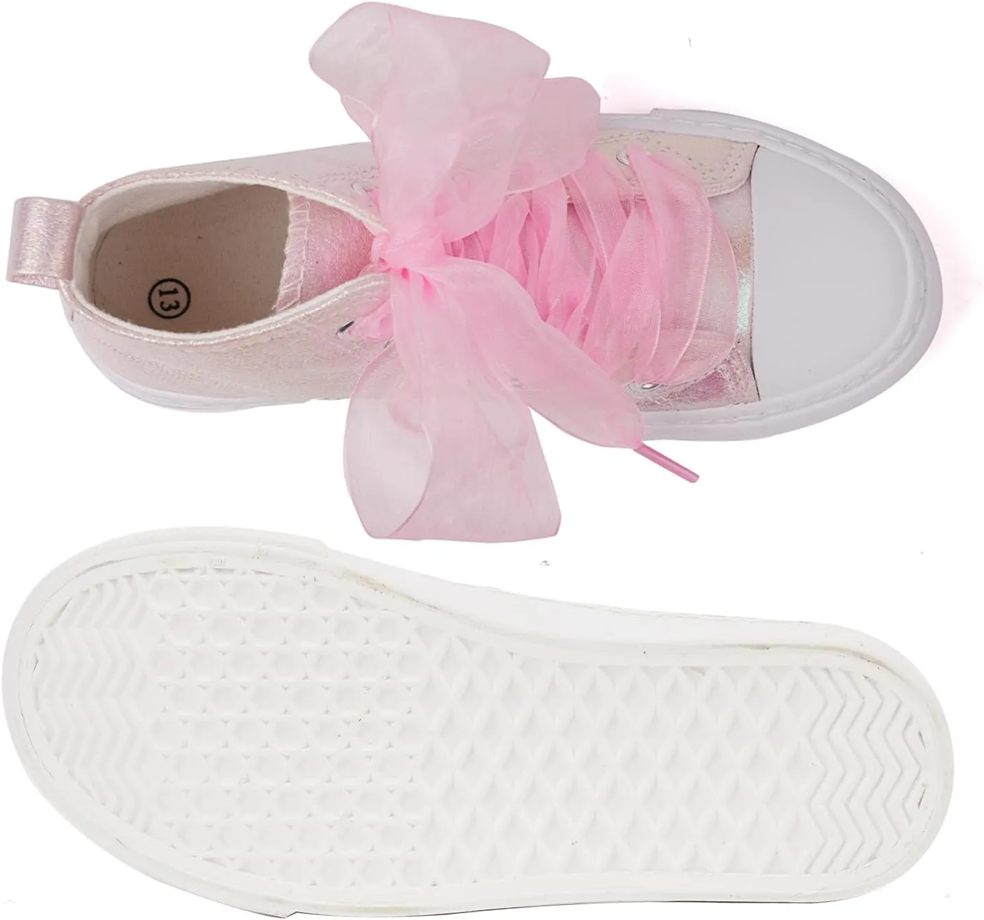 HugRain Toddler Girls Kids Sparkle Fashion Outdoor Walking Sneakers