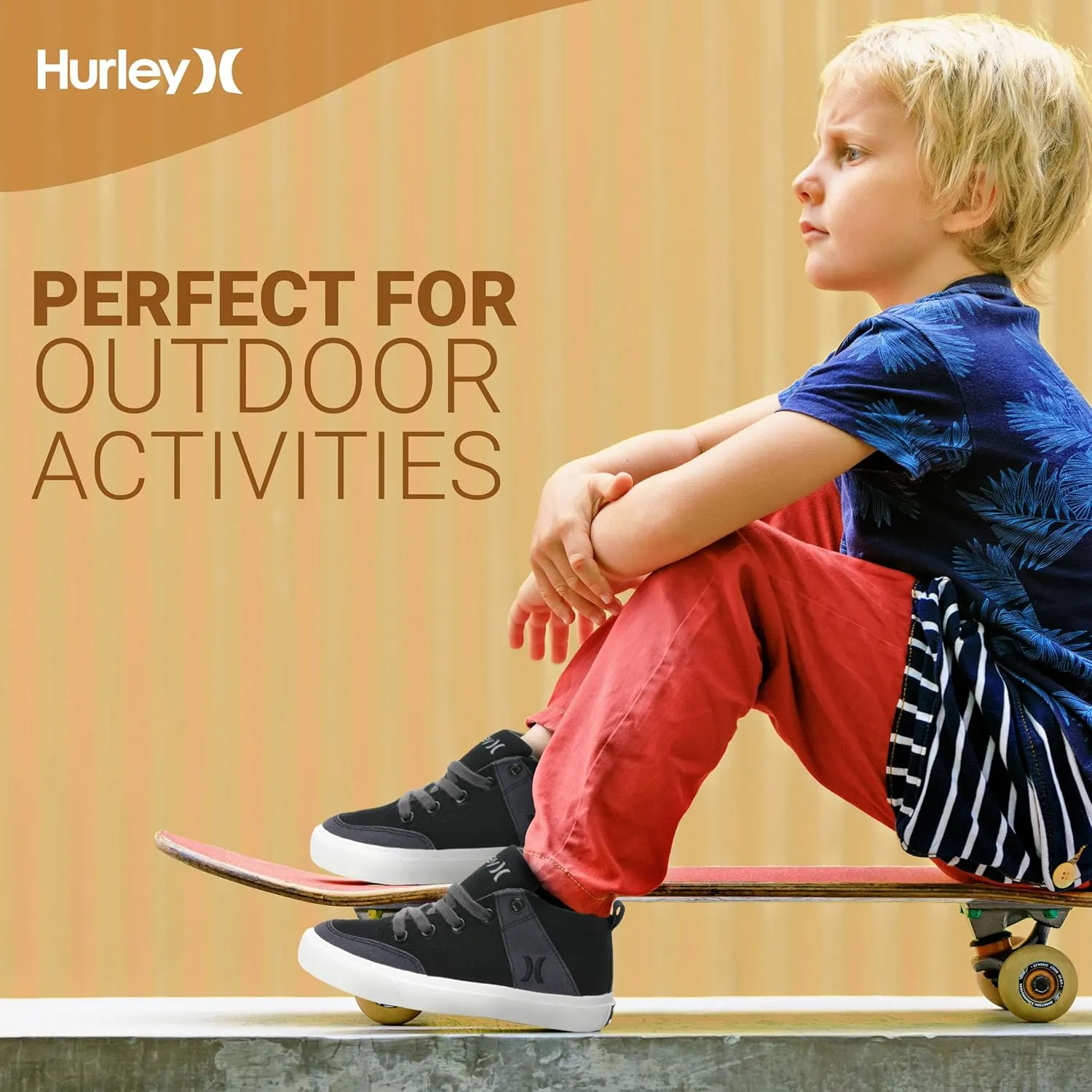 Hurley Roddy Kids High Top Skateboard Sneakers, Sports Shoes for Boys and Girls