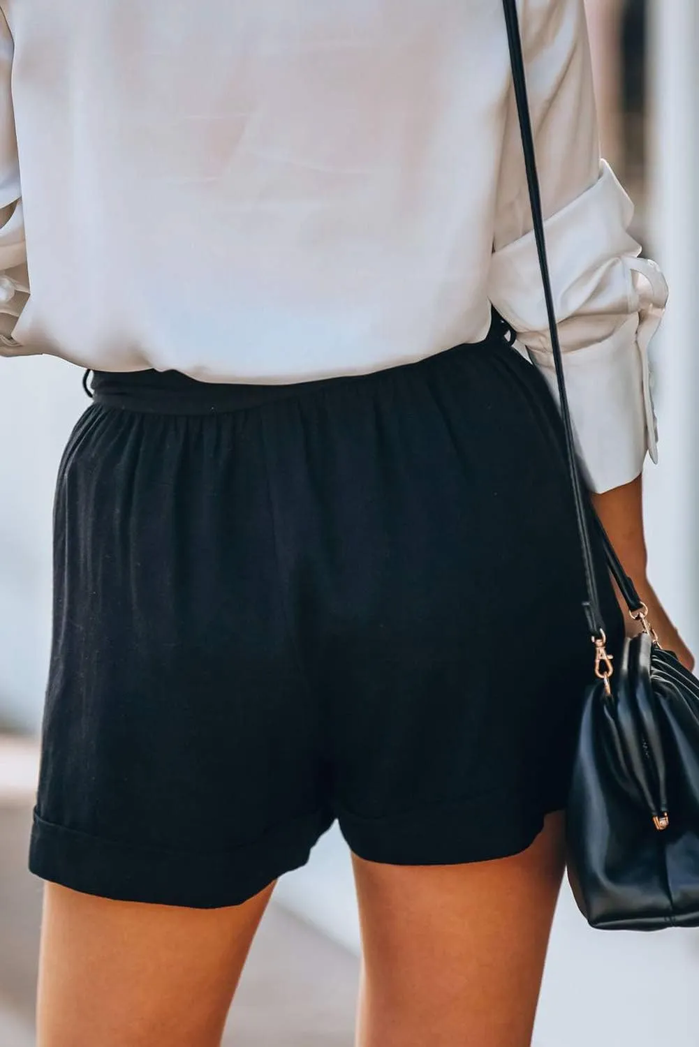HVEPUO Women Casual Summer Shorts Elastic High Waisted Short Pants with Pockets