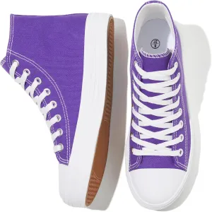 HYPOCRUTE Womens High Top Sneakers Classic Canvas Shoes for Women Lace Up Canvas Sneakers Casual Tennis Shoes for Walking