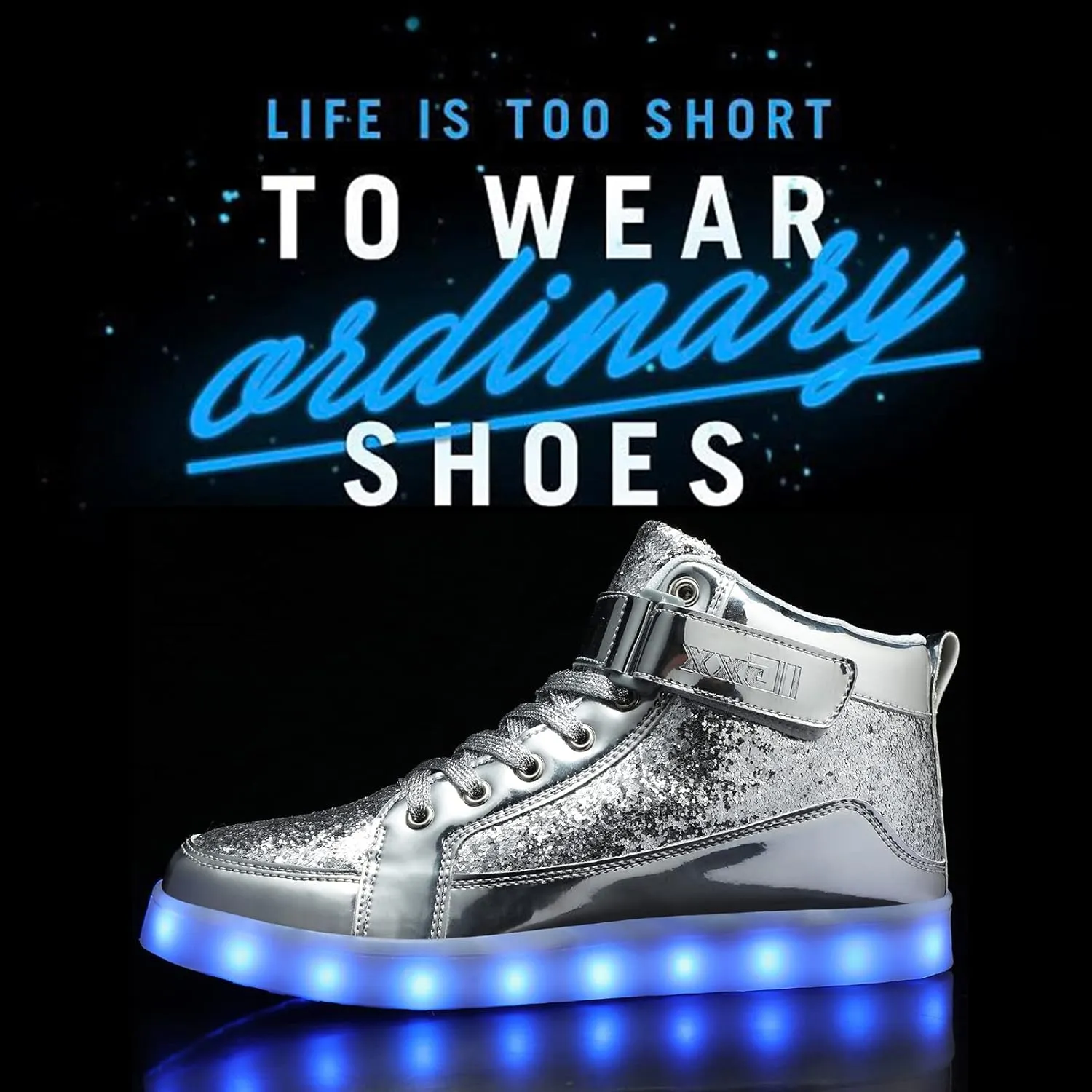 IGxx LED Light Up High Top Sneakers - USB Rechargeable, Glowing, Flashing Shoes for Men, Women & Kids