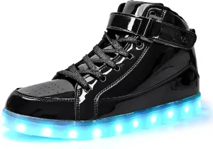 IGxx LED Light Up High Top Sneakers - USB Rechargeable, Glowing, Flashing Shoes for Men, Women & Kids