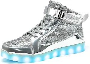 IGxx LED Light Up High Top Sneakers - USB Rechargeable, Glowing, Flashing Shoes for Men, Women & Kids