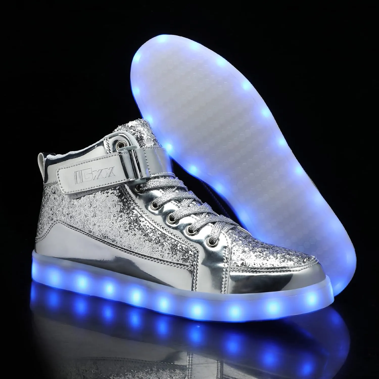 IGxx LED Light Up High Top Sneakers - USB Rechargeable, Glowing, Flashing Shoes for Men, Women & Kids