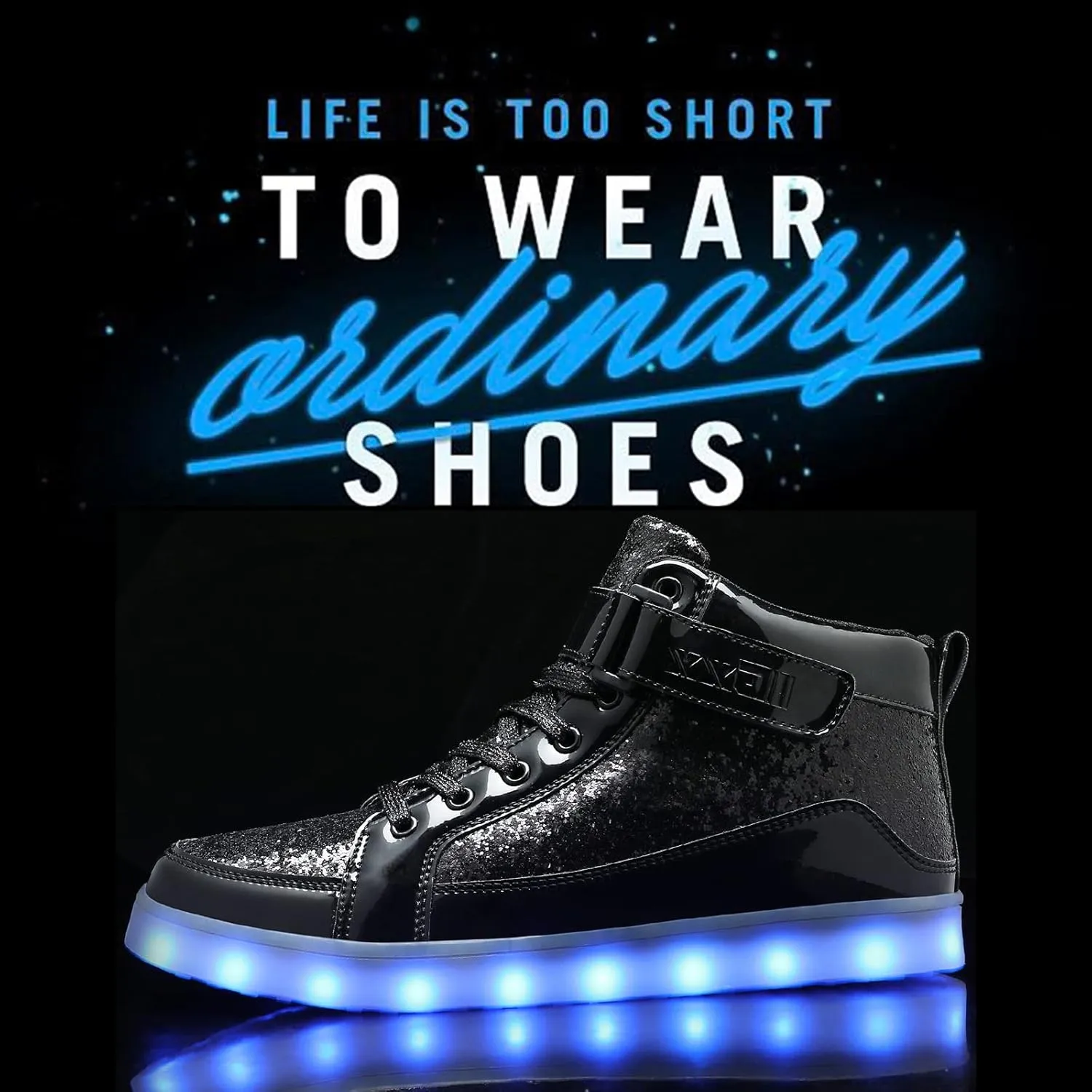 IGxx LED Light Up High Top Sneakers - USB Rechargeable, Glowing, Flashing Shoes for Men, Women & Kids