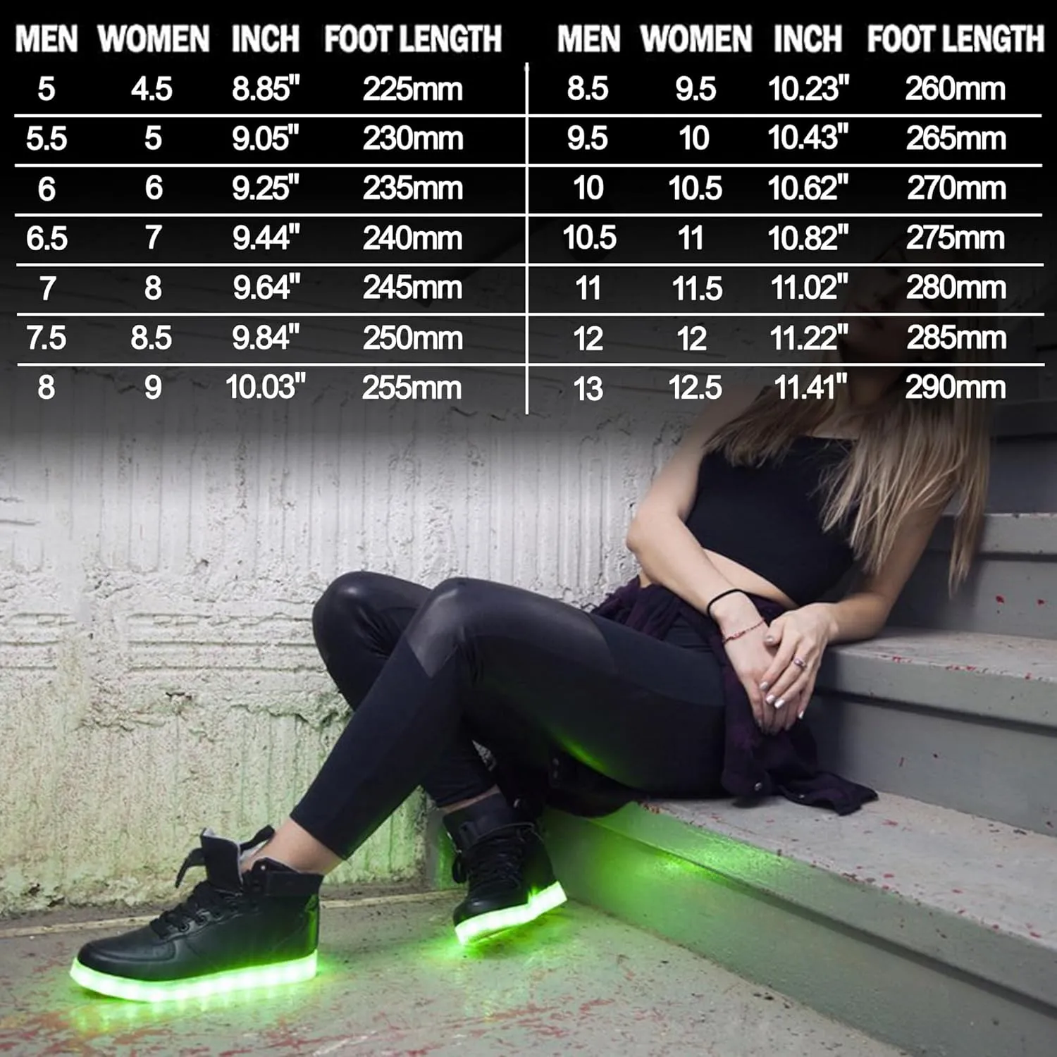 IGxx LED Light Up High Top Sneakers - USB Rechargeable, Glowing, Flashing Shoes for Men, Women & Kids
