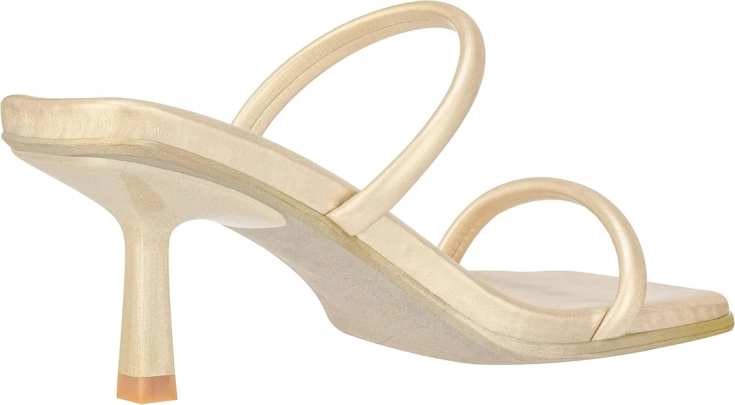 ILLUDE Women's Mules Square Toe Two Strap Low Heeled Sandals