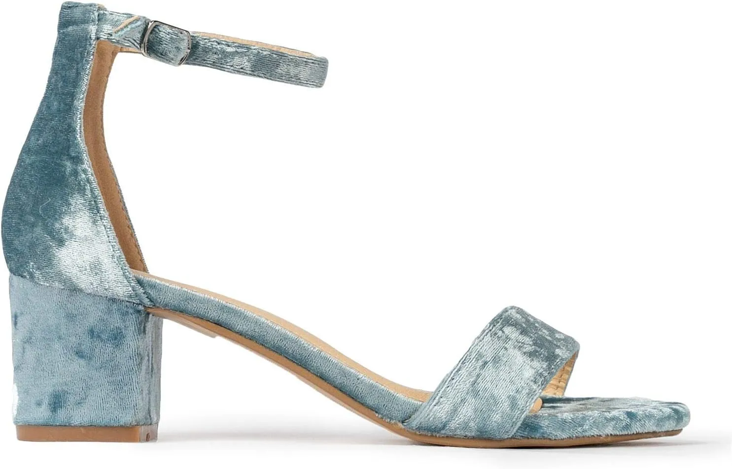 J. Adams Daisy Heeled Sandals - Ankle Strap Low Block, Open Toe Dress Pumps, Chunky Heels - Dressy Shoes for Women - Bridal, Wedding, Summer Sandals