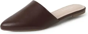 J. Adams Lennox Mules for Women - Closed Pointed Toe Flat Heel Slides