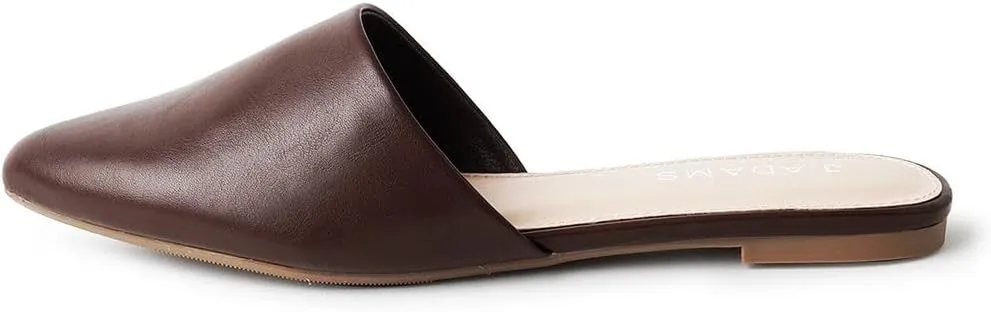 J. Adams Lennox Mules for Women - Closed Pointed Toe Flat Heel Slides