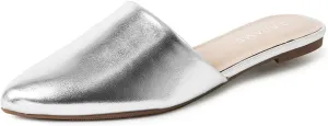 J. Adams Lennox Mules for Women - Closed Pointed Toe Flat Heel Slides