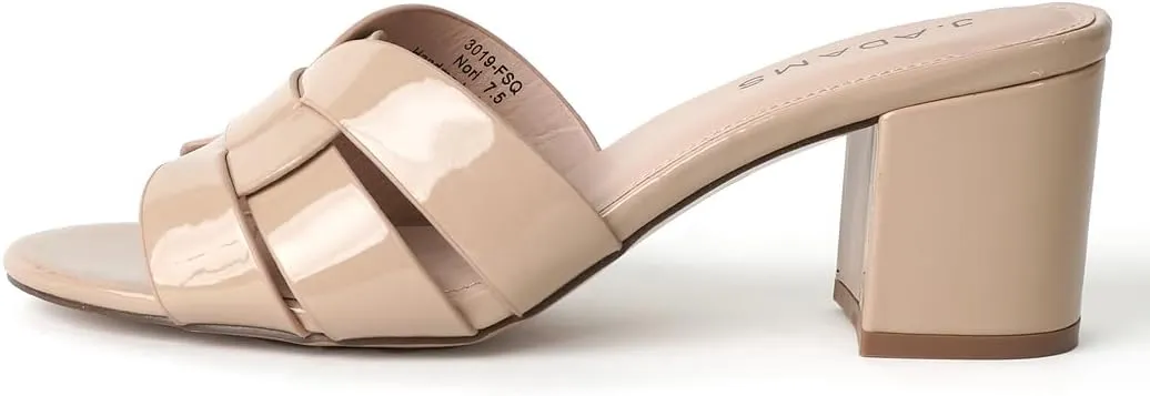 J. Adams Nori Mules for Women - Leather Slip On Heeled Sandals